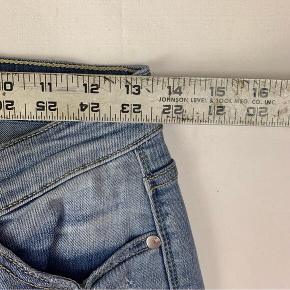 Judy Blue womens size small Denim Shorts jeans Bermuda distressed cut off 8in bl - Picture 9 of 11